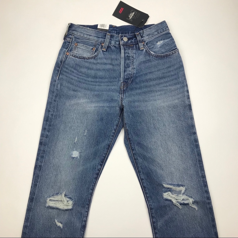 Levi's 501 Wedgie Cropped Selvedge Jeans Big E - Picture 6 of 8